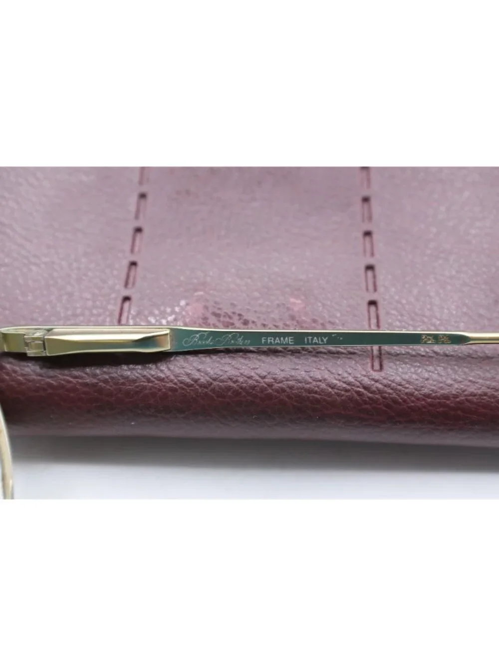 Brooks Brothers Gold Tortoise Shell Round Eyeglass Frames Leather Case 49-19-135